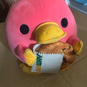 Pink Squishmallows Platypus with Subway Cookie 8”